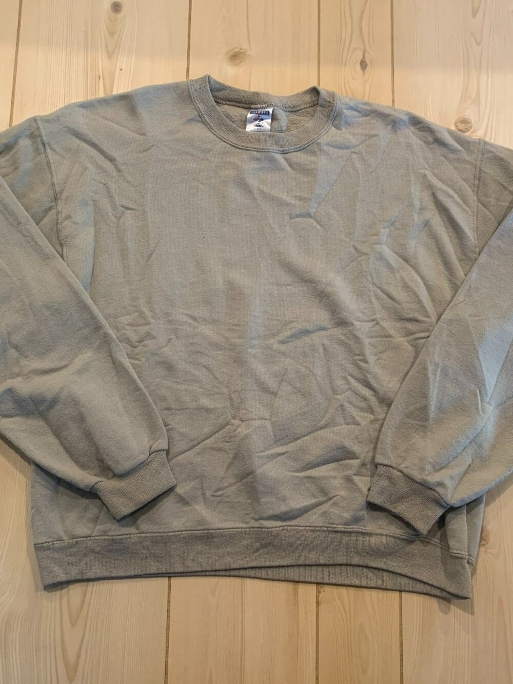 Vintage Y2K Jerzees Plain Blank Khaki Beige Crewneck Sweatshirt Size L Large
